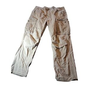 Levis Mens Cargo Pants Tan Khaki Multi Pocket Straight Leg 38x32 12462-0010